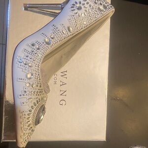 Wang White Embellished Women's Heels